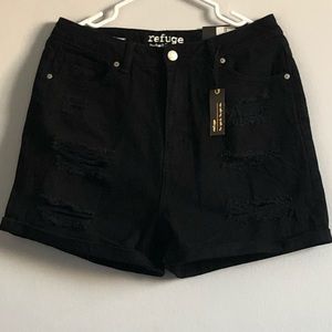 Black jean shorts